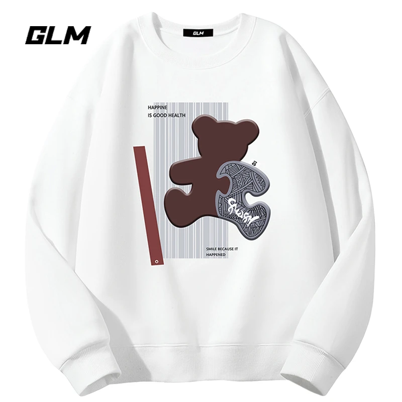 集团品牌GLM春秋季男士卫衣圆领宽松长袖T恤打底衫衣服男装外套潮