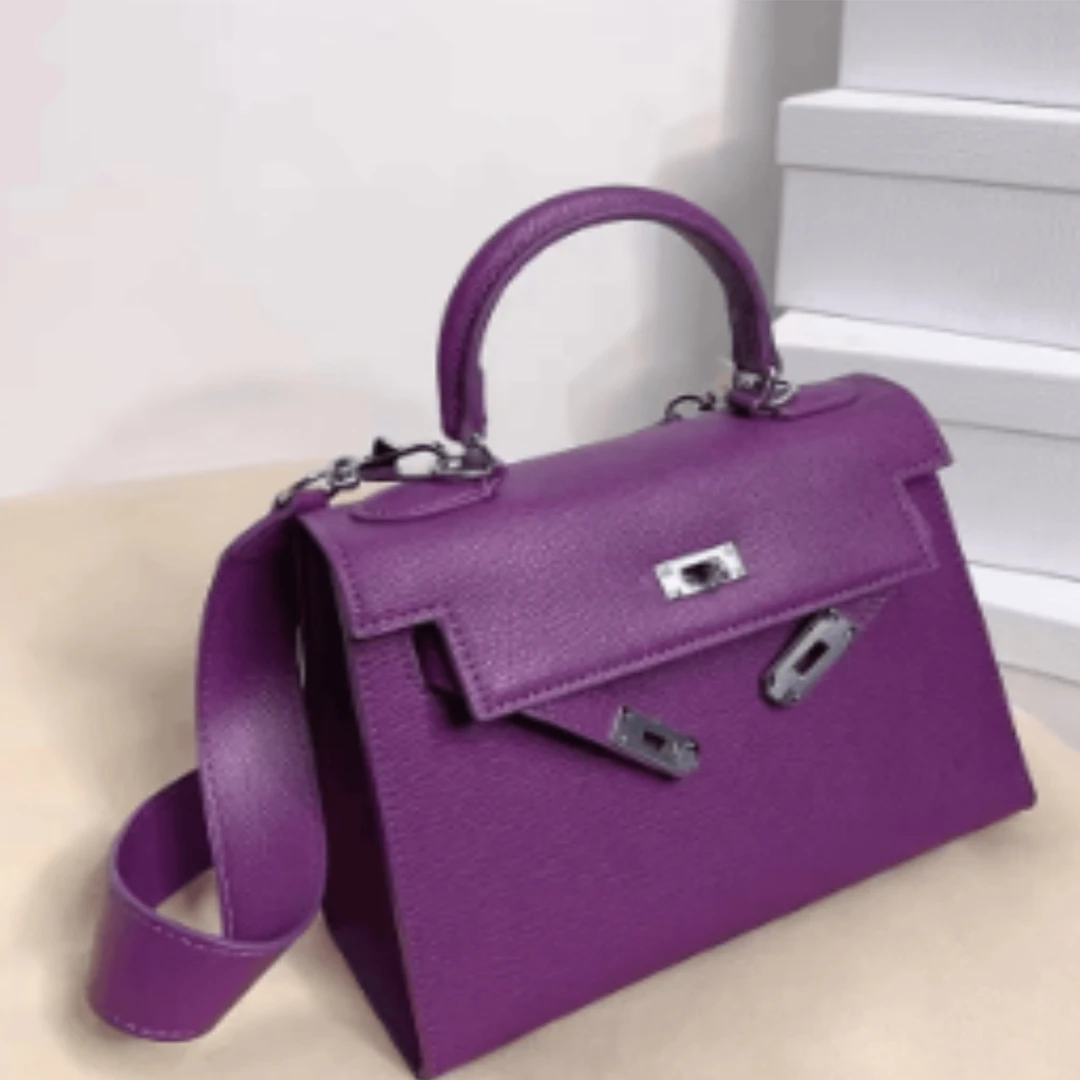 【范范】新款2024时尚百搭轻奢经典潮流kaili包大号紫色