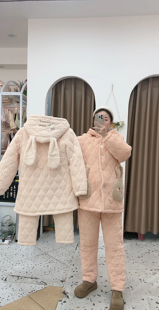 【实体店大棉睡衣】7786孕妇冬季大棉睡衣可爱小兔加肥外出居家服