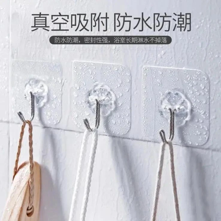 【2.3元15个】无痕免钉粘钩门后挂钩贴强力墙上透明粘胶钩子人字拖