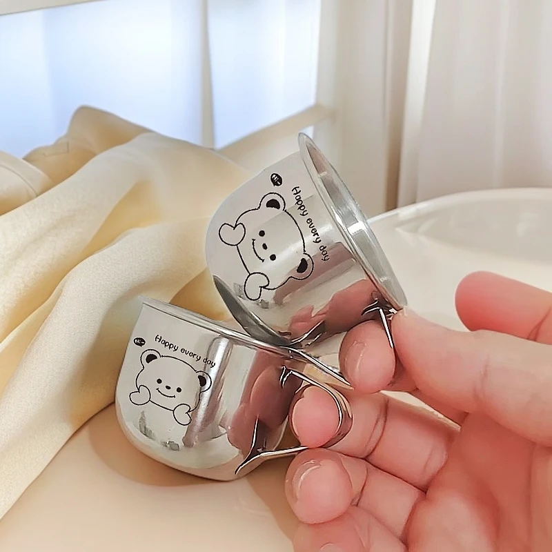 304不锈钢杯子儿童幼儿园专用小水杯宝宝防摔迷你喝牛奶杯