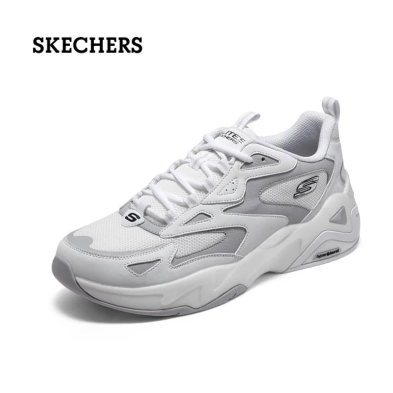 Skechers斯凯奇气894253熊猫鞋男款耐磨透气运动鞋增高缓震老爹鞋