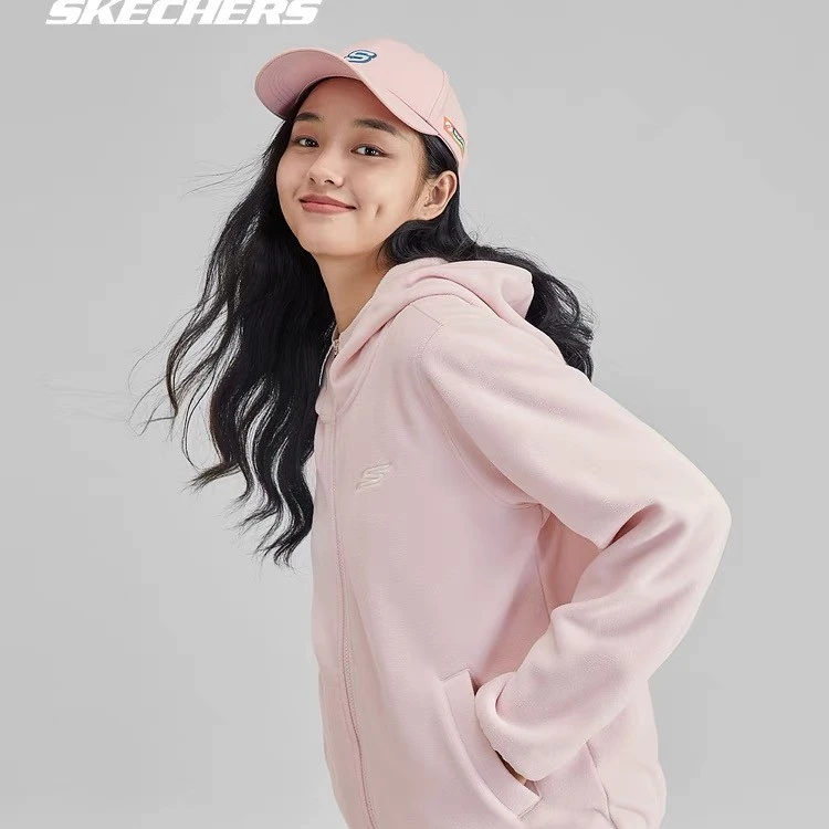 【户外专属】Skechers斯凯奇外套女秋季舒适运动外套摇粒绒P423W071