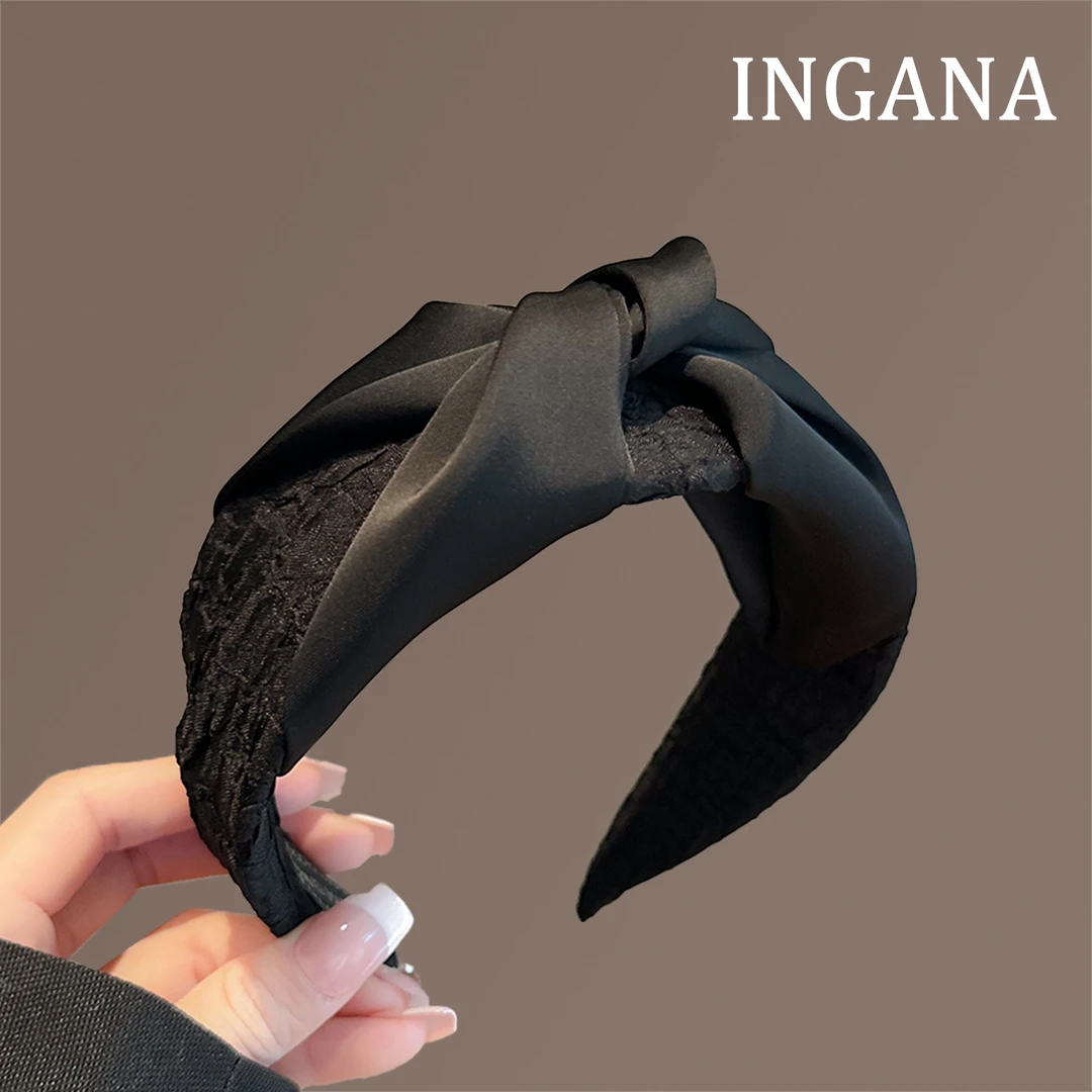 气质简约黑色高颅顶发箍女2024新款高级感洗脸头箍宽边压发卡头饰