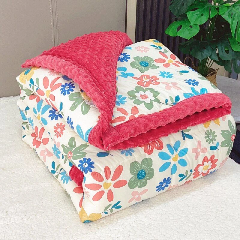 豆豆绒被子2025新款单人学生宿舍加厚可机洗春秋被AB面双人加绒被