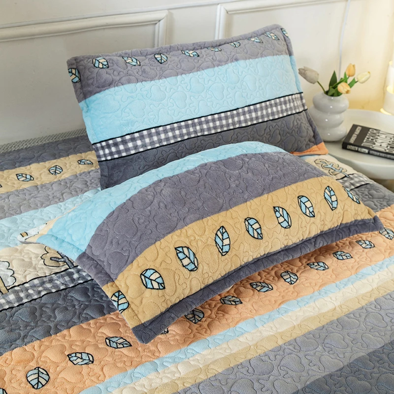 枕套一对装牛奶绒夹棉单人加厚保暖枕芯套学生枕皮加绒成人枕头套