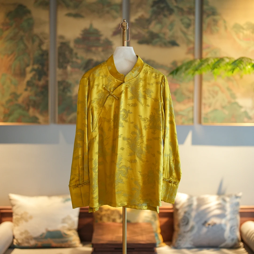 蓝大【凡青】桑蚕丝新中式长袖上衣7233