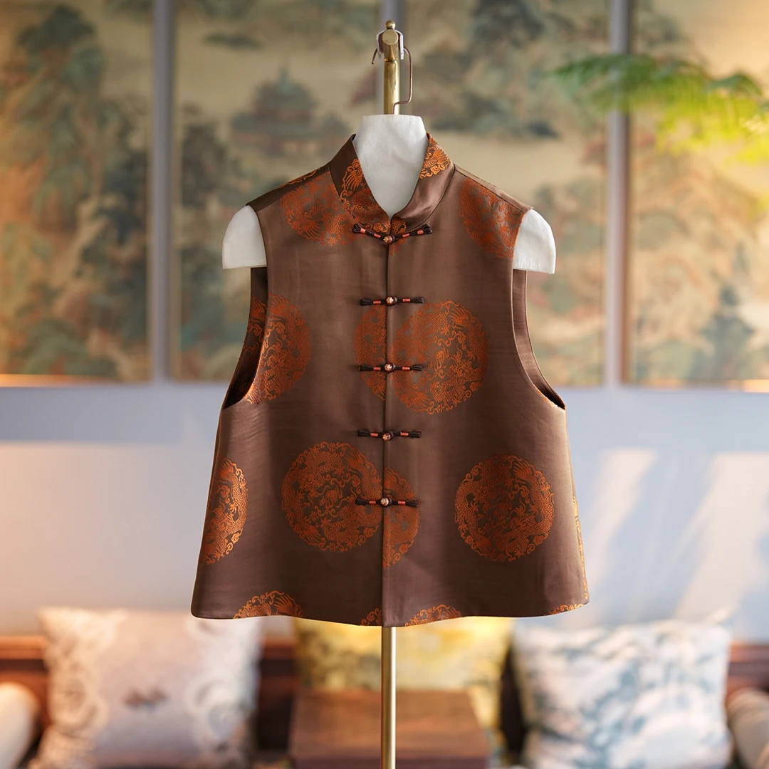 蓝大【静谧堂】桑蚕丝马甲6642