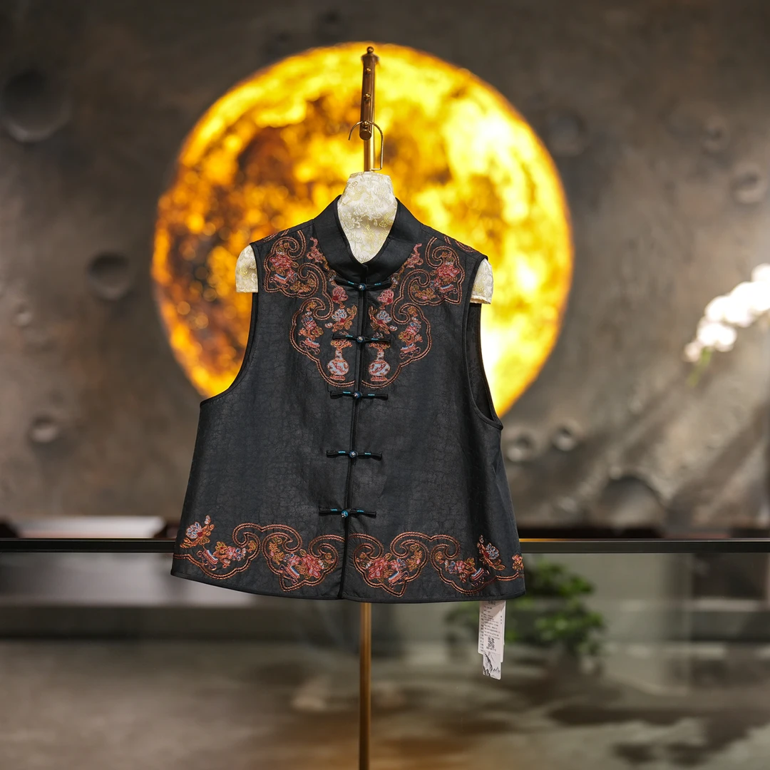 蓝大【邮缘】新中式桑蚕丝马甲6871