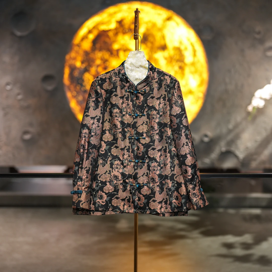 蓝大【隆裕】新中式桑蚕丝长袖上衣7014