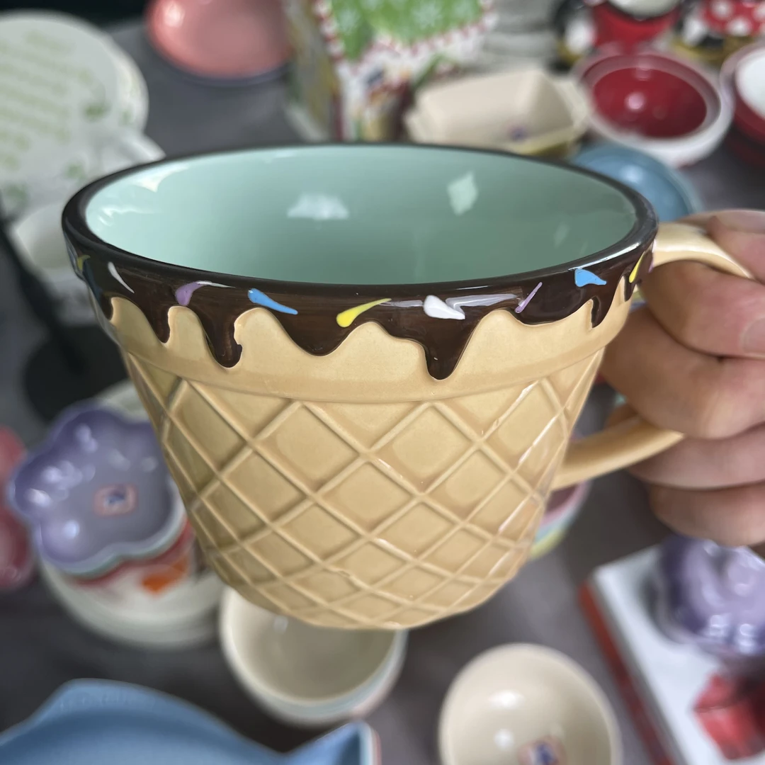 cherry top 出口欧美/冰淇淋大号早餐杯/外贸尾单