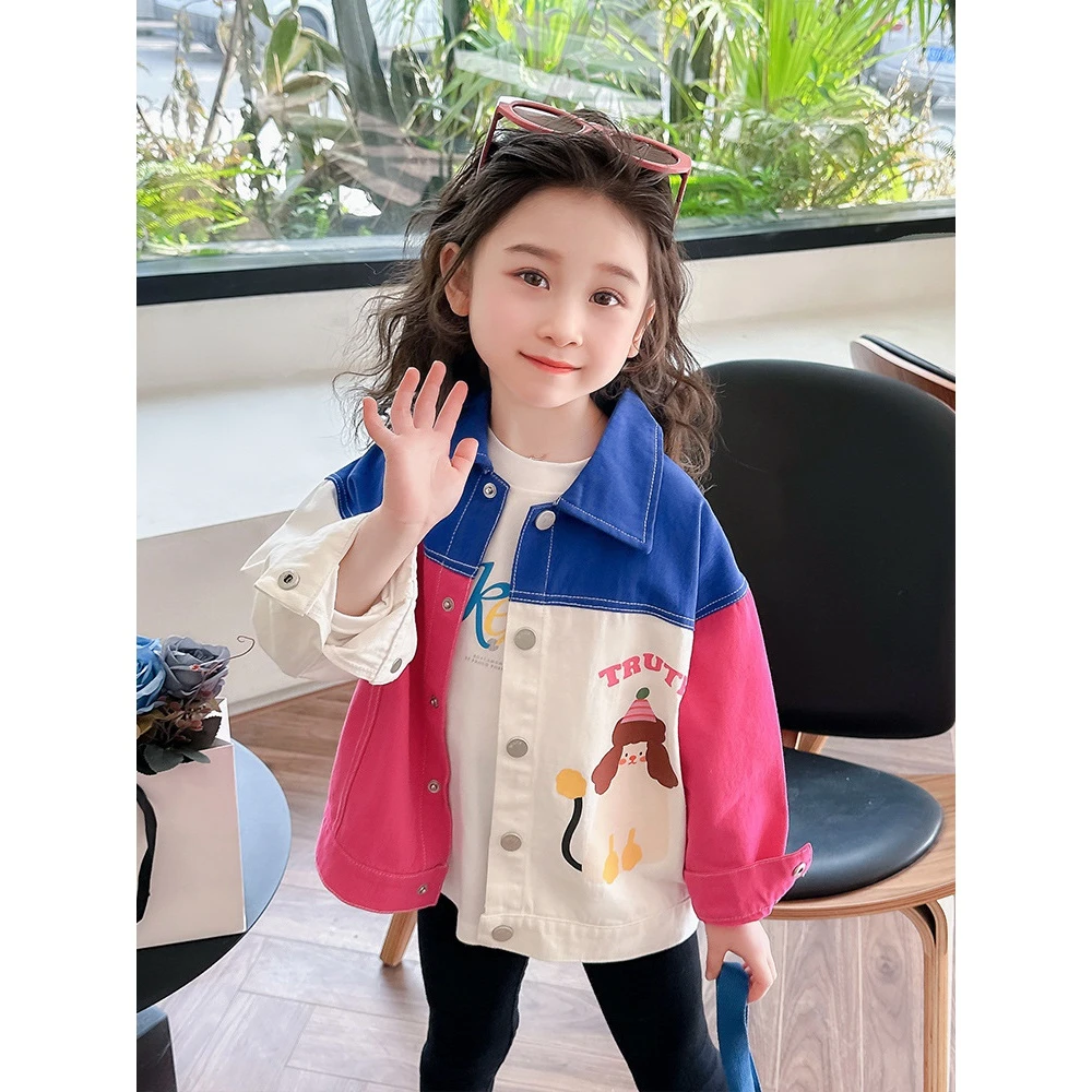 巴拉巴拉男孩女孩童装女童牛仔外套春秋款2024新款韩系儿童装洋气