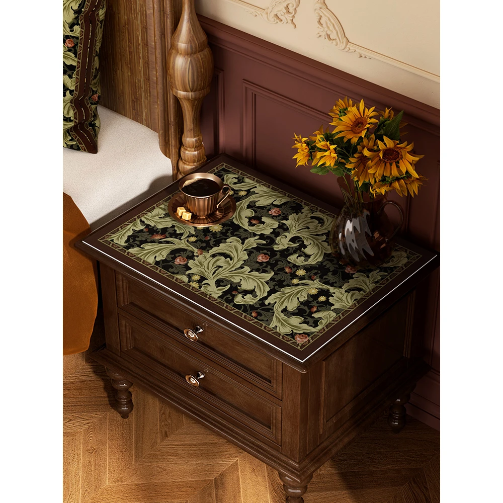 美式轻奢高级床头柜垫皮革桌垫冰箱洗衣机防水可擦防尘盖布桌面垫