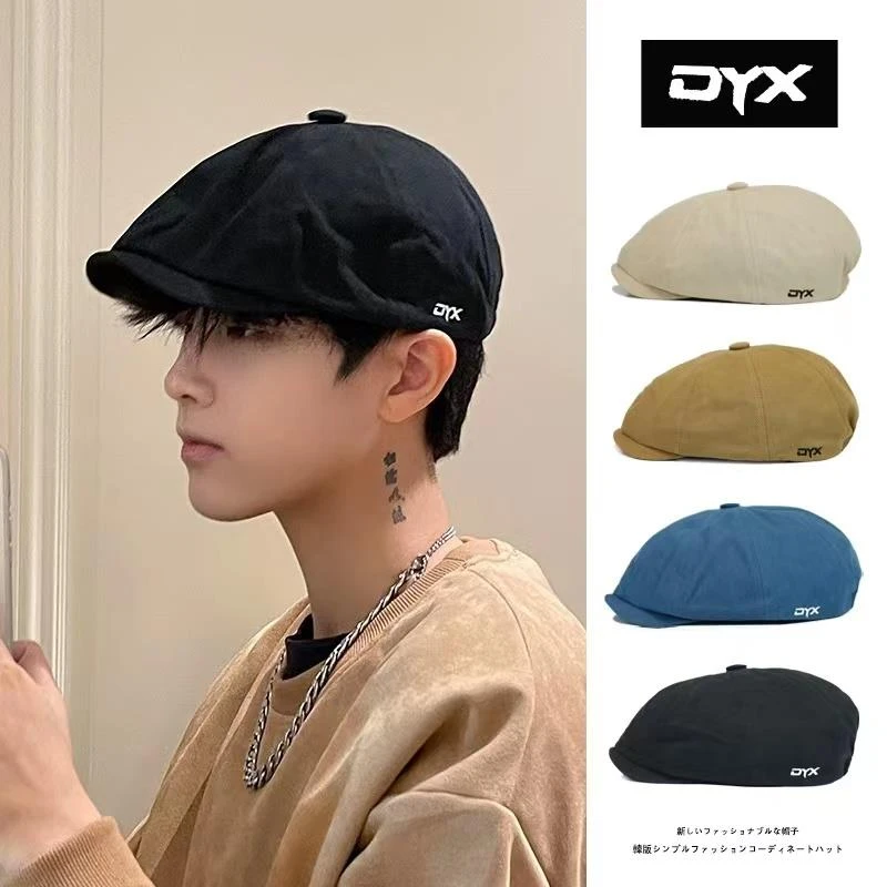 鸭舌帽男士春秋复古前进帽反戴报童帽日系贝雷帽女韩系情侣画家帽