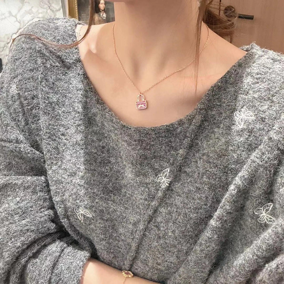 合金项链 xxxwxz王希之 轻奢包包字母吊坠项链#a1003