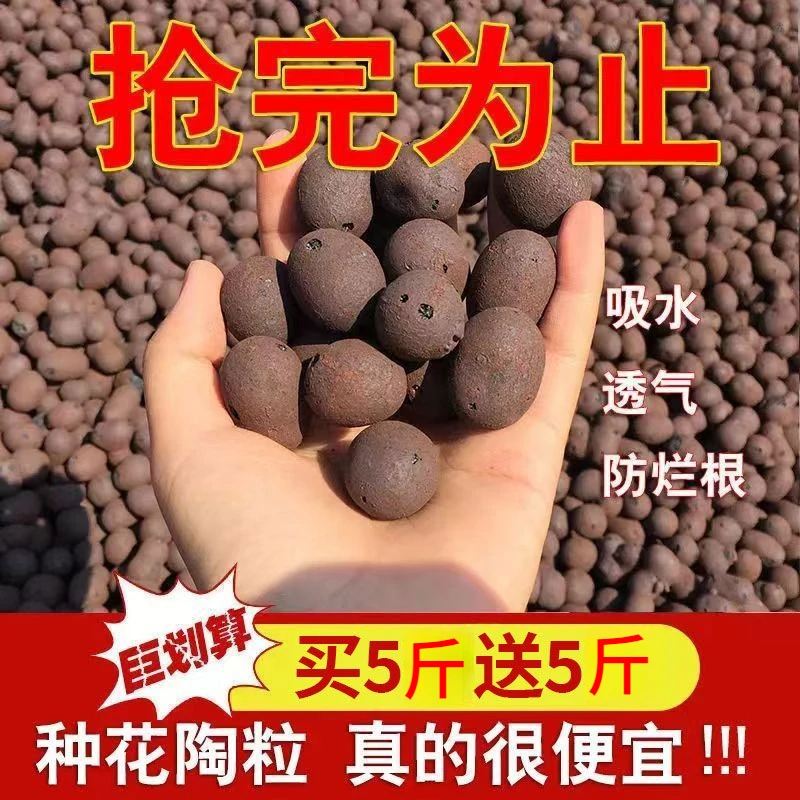 陶粒养花用垫底透气陶土粒球园艺陶粒多肉大园艺花卉水培花盆铺面