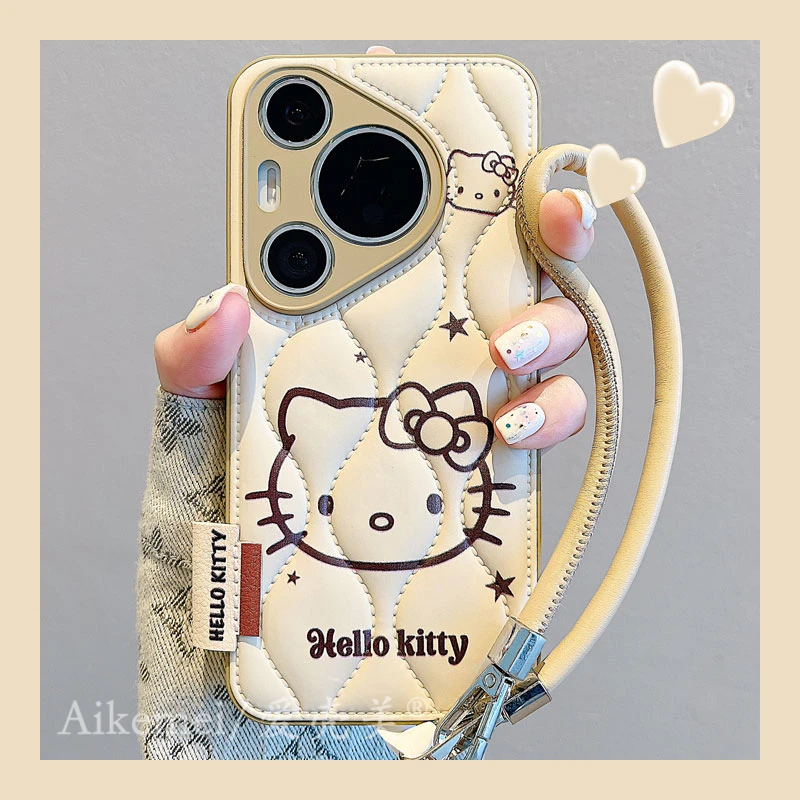 适用华为pura70pro+手机壳p60pro可爱卡通Pura70 Ultra皮质KT猫咪