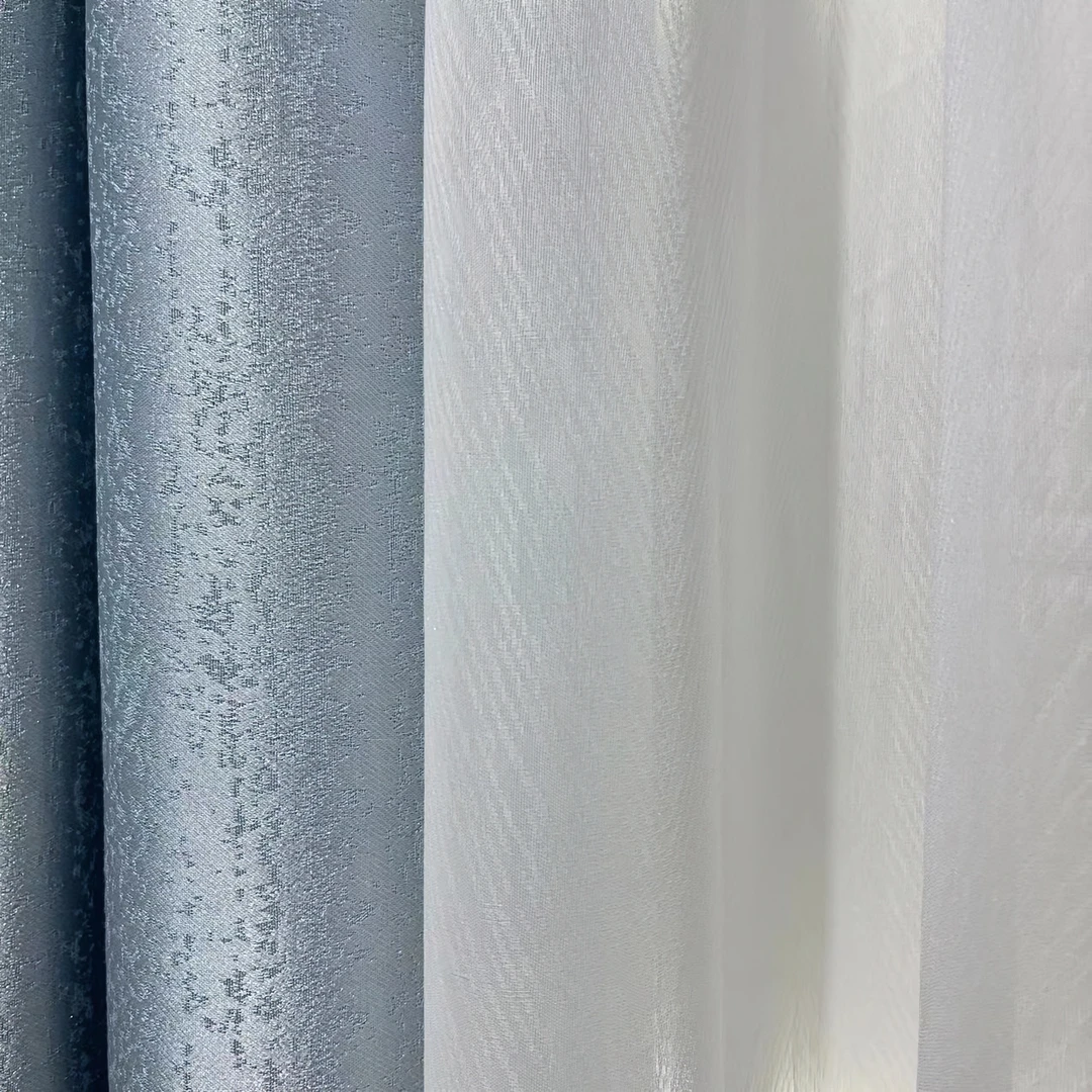 轻奢柔顺纱帘 半遮半透暗纹纱帘 飘窗卧客厅纱帘  遮挡紫外线纱帘