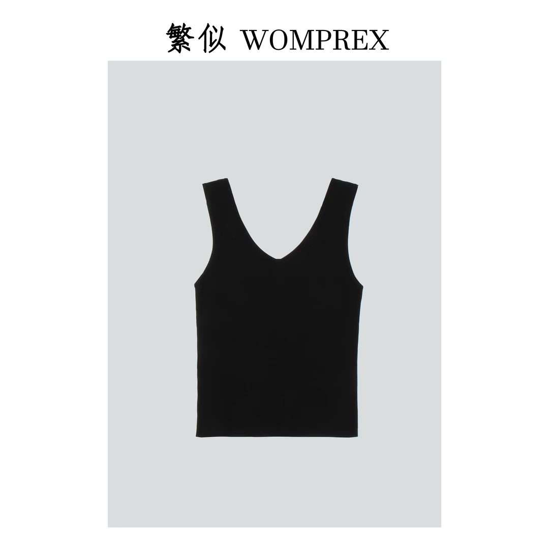 WOMPREX/繁似双面领冰丝纯色简约背心A2002