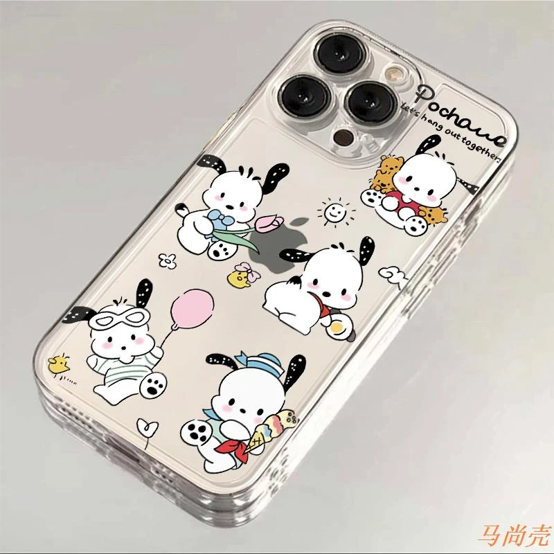 卡通帕恰狗iphone15苹果可爱透明手机壳12promax创意xr防摔8p新款