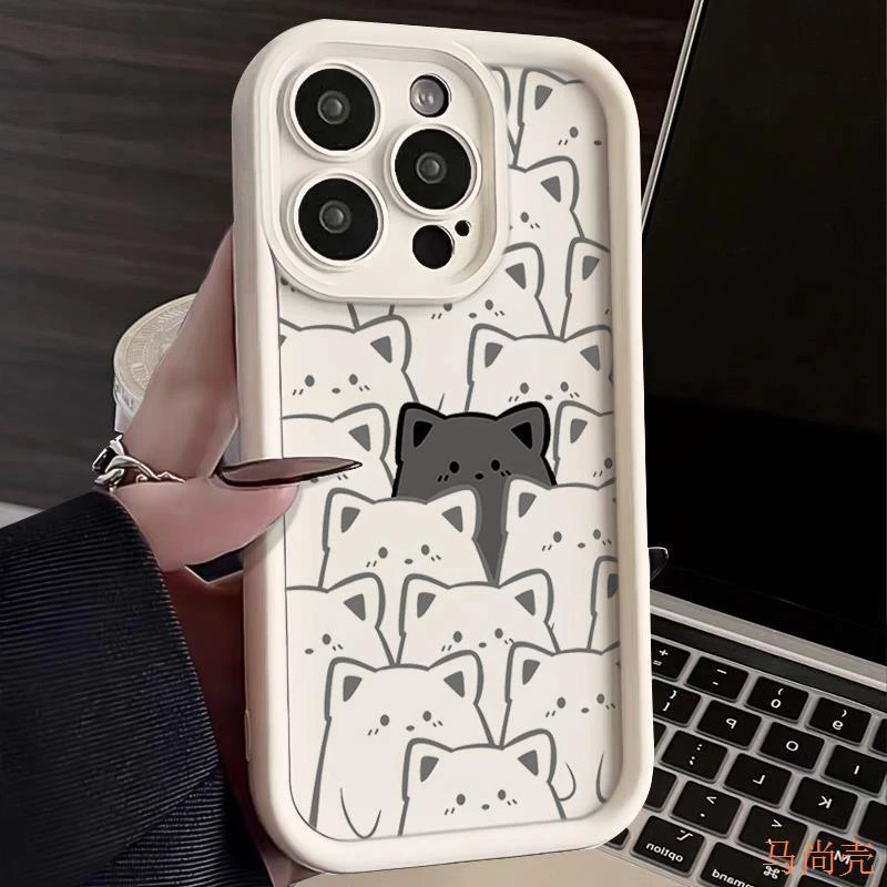 猫群猫咪iphone15苹果手机壳14promax新款13pro防摔12高级11全包X