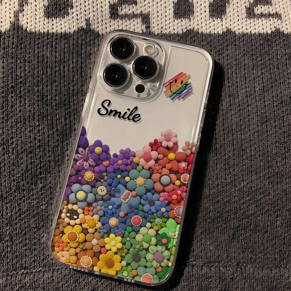 彩色太阳花适用苹果15手机壳14promax防摔13透明12pro网红高级