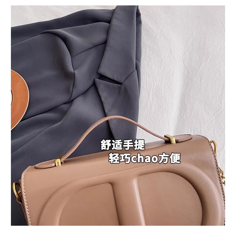 新款棕色猪鼻子时尚休闲百搭手提单肩斜挎包腋下包（默认微瑕疵）