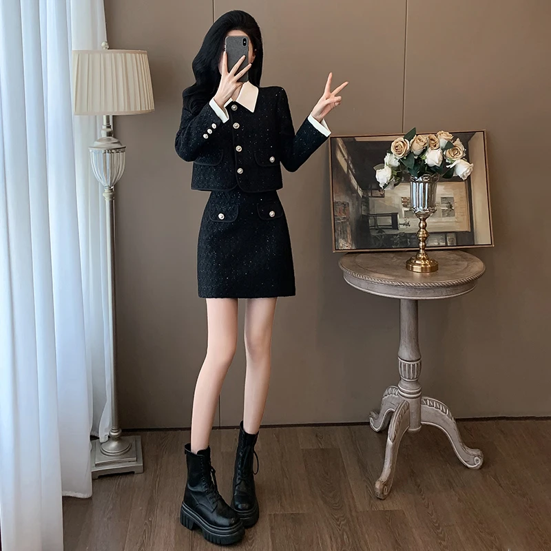 秋季女装轻奢气质名媛小个子小香风套装两件套2025新款爆款高级感