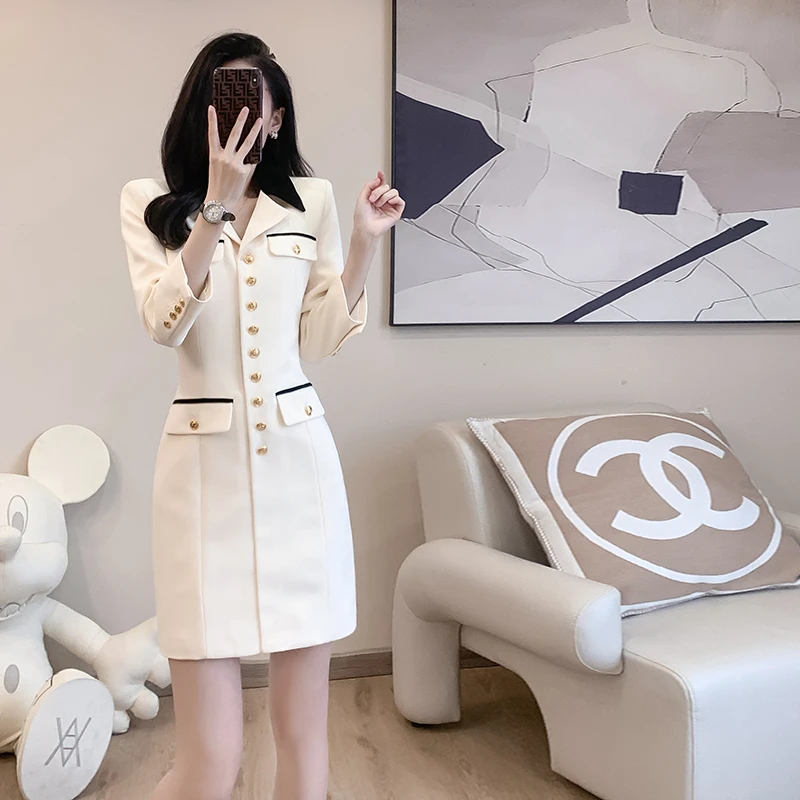 春装名媛轻奢法式小众高端女装裙子高档气质小香风连衣裙女高级感