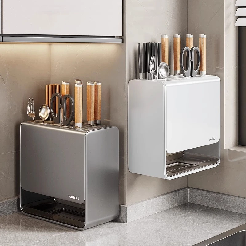 供应厨房刀架置物架家用台面筷子篓壁挂刀具架多功能收纳一体