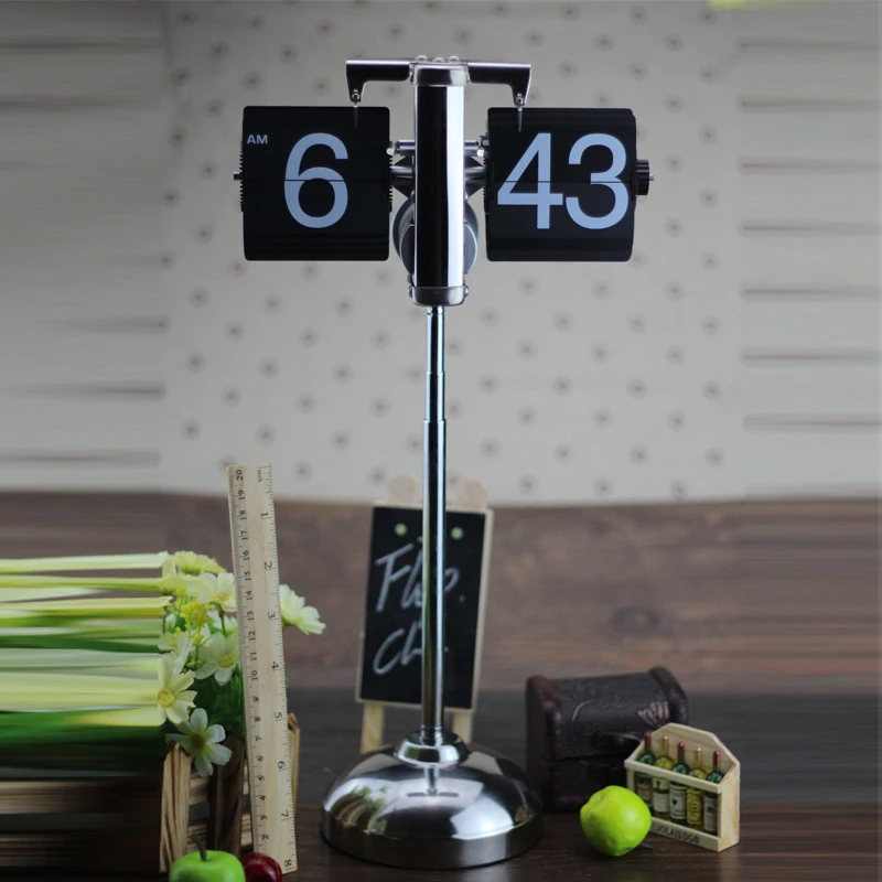 可拉伸自动翻页时钟机械表桌面钟表创意摆件客厅轻奢时尚欧式装饰