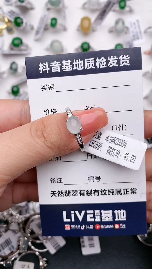 【闪购商品】翡翠戒指银S925镶嵌......