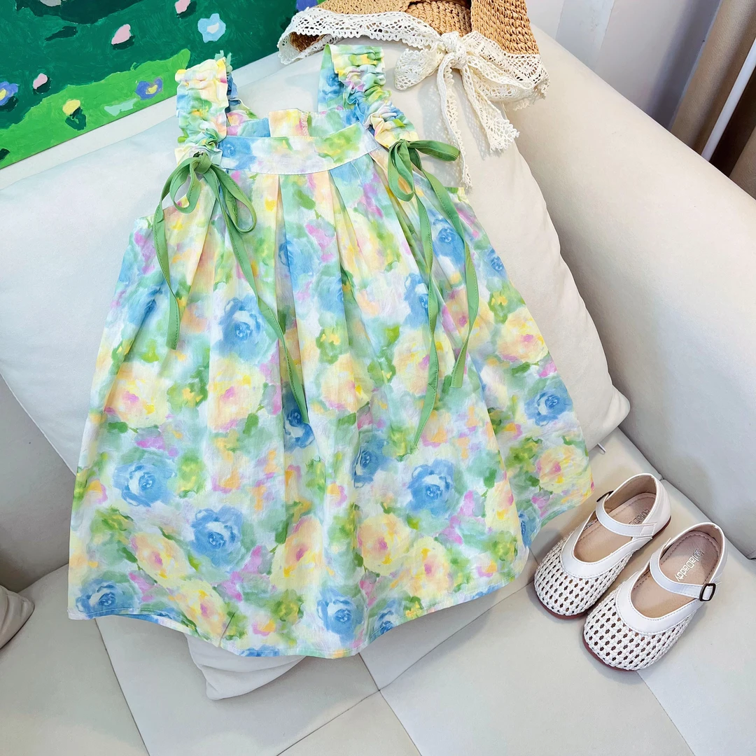 【星云胶片】女童设计师款印花风夏季纯棉夏装中大童公主裙