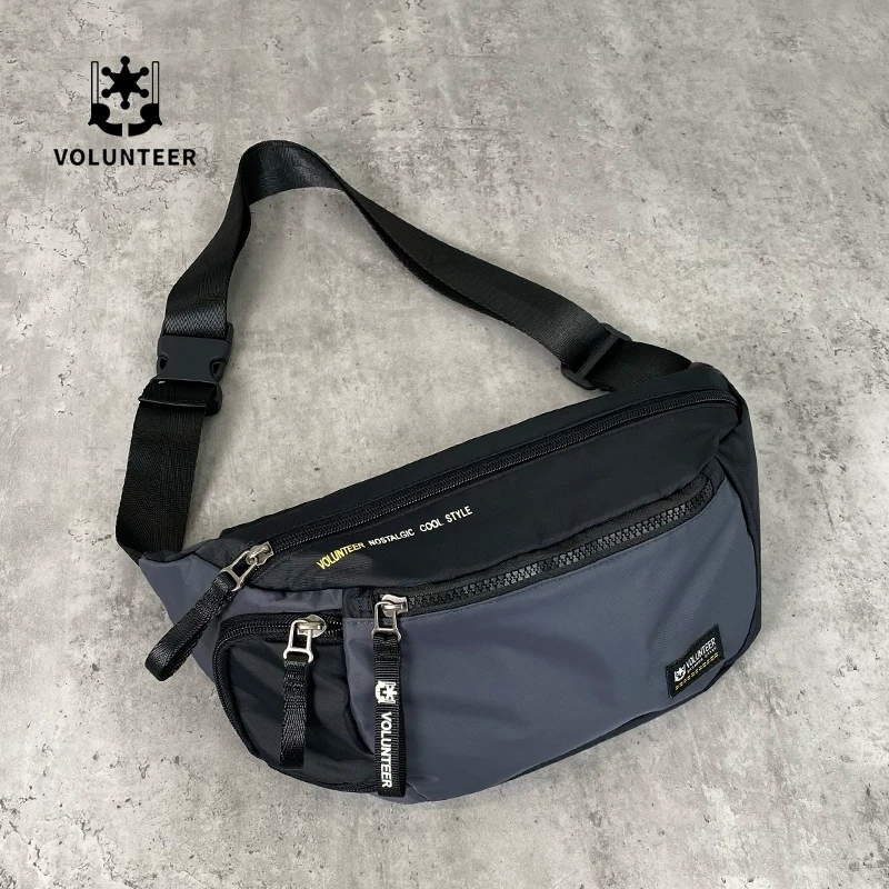 volunteer休闲斜挎包机能多功能超轻腰包潮牌运动小胸包户外防水2