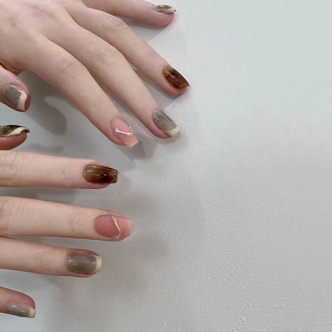 【免照灯】【华夫法式】凝胶美甲贴纸指甲贴防水ins流行穿戴甲简约