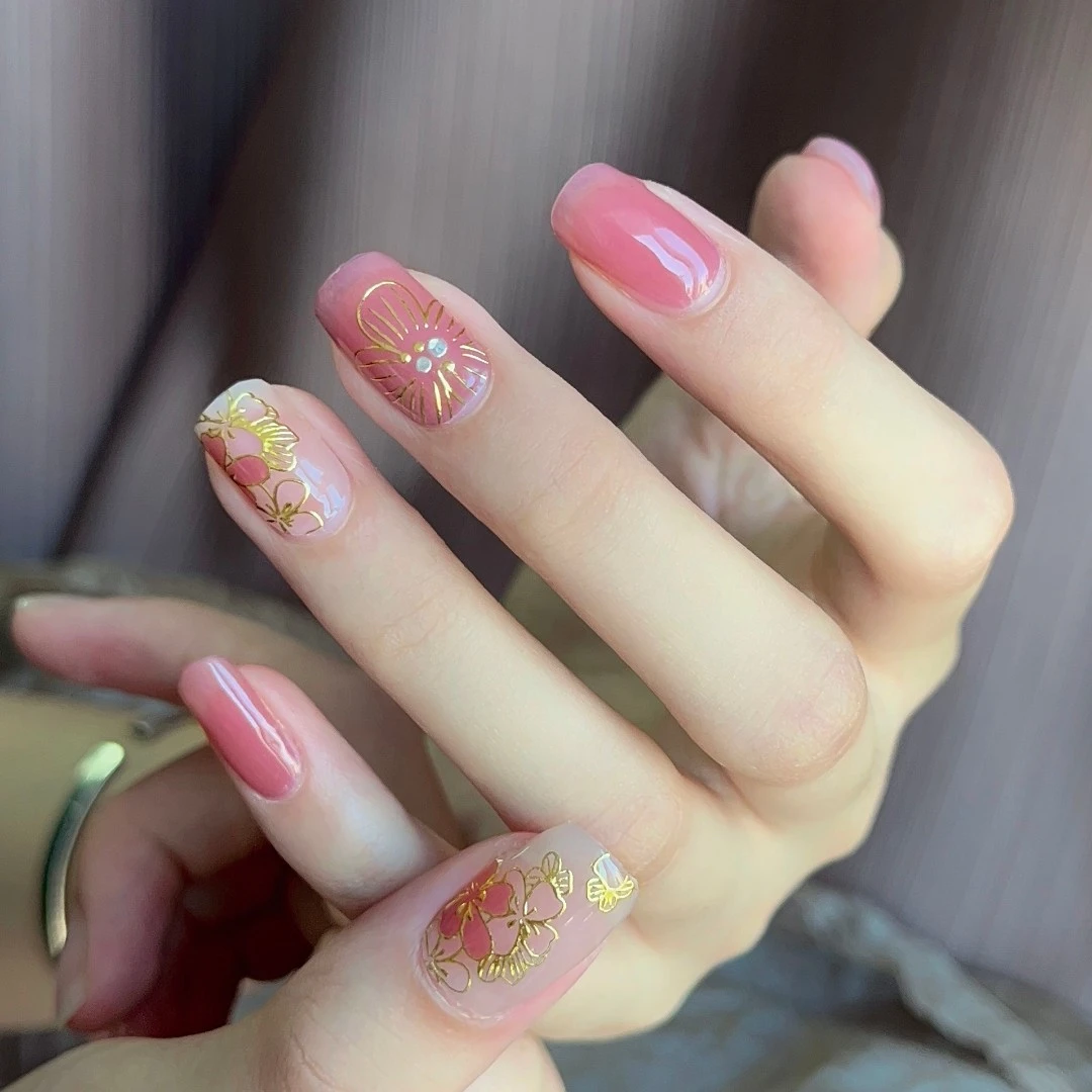 【免照灯】【秋思】朵媛儿新品22指/套凝胶指甲贴免封层穿戴甲美甲ins