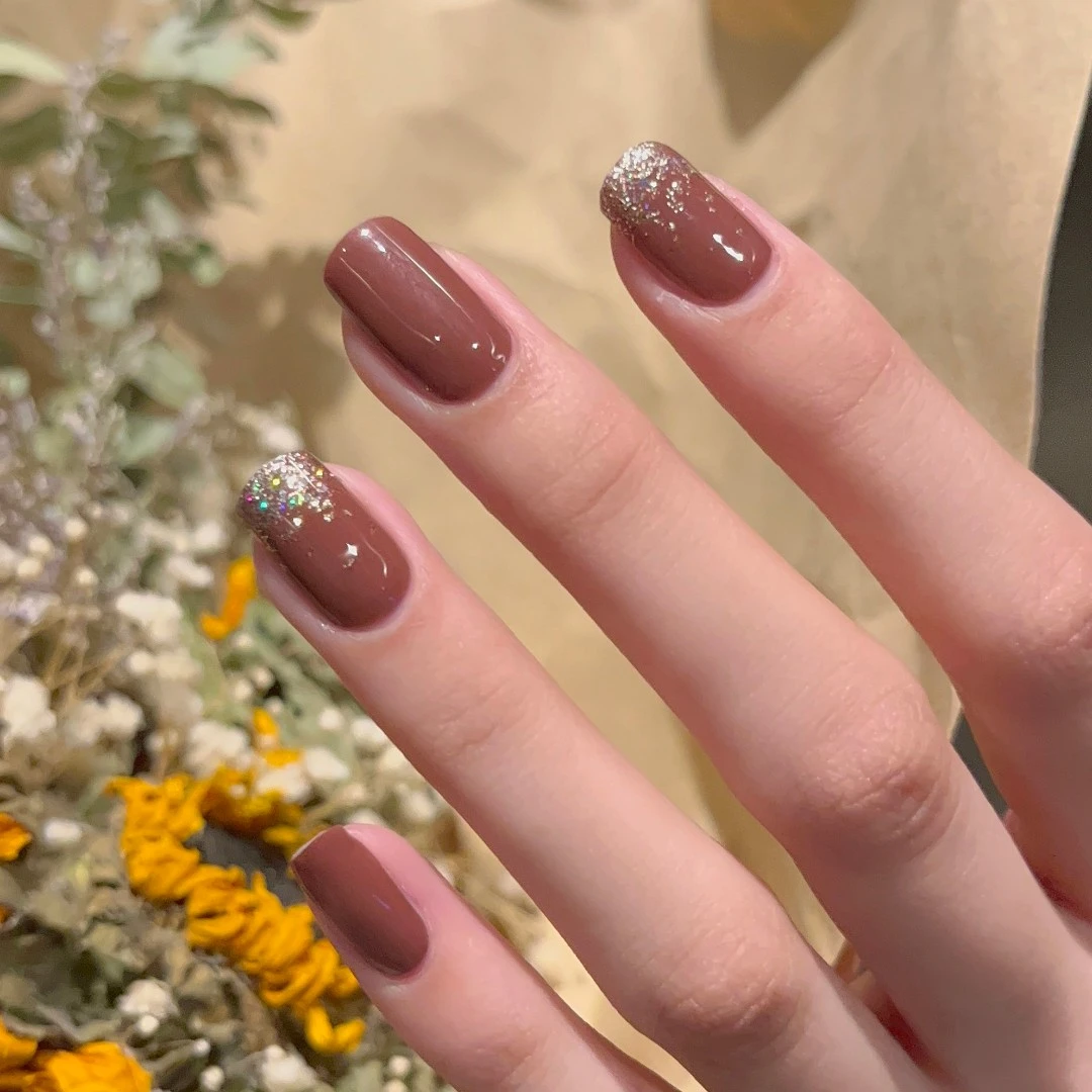 【免照灯】【绣玫瑰（点缀香槟】柔软系列凝胶指甲贴显白穿戴甲美甲贴