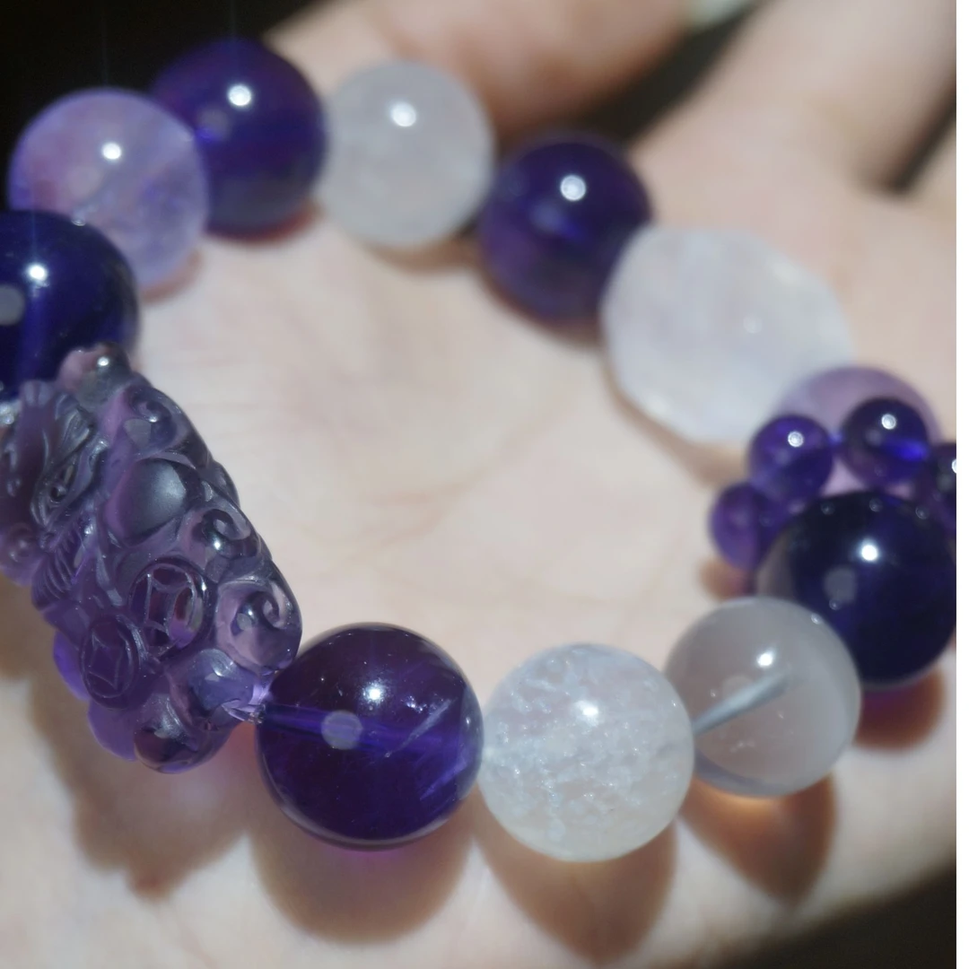 【魔力茉莉】天然水晶 高品乌拉圭紫水晶定制手串