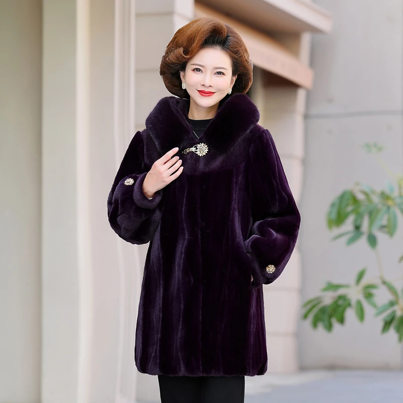 妈妈秋冬装老年大码女装49岁中年妈妈装45母亲外套老人上衣中长款