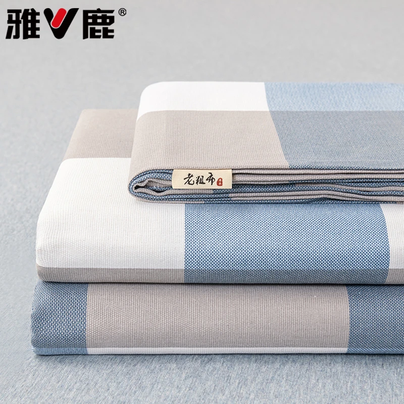 V/雅鹿老粗布床单单件加厚非全棉纯棉被单人学生宿舍单家用大炕单