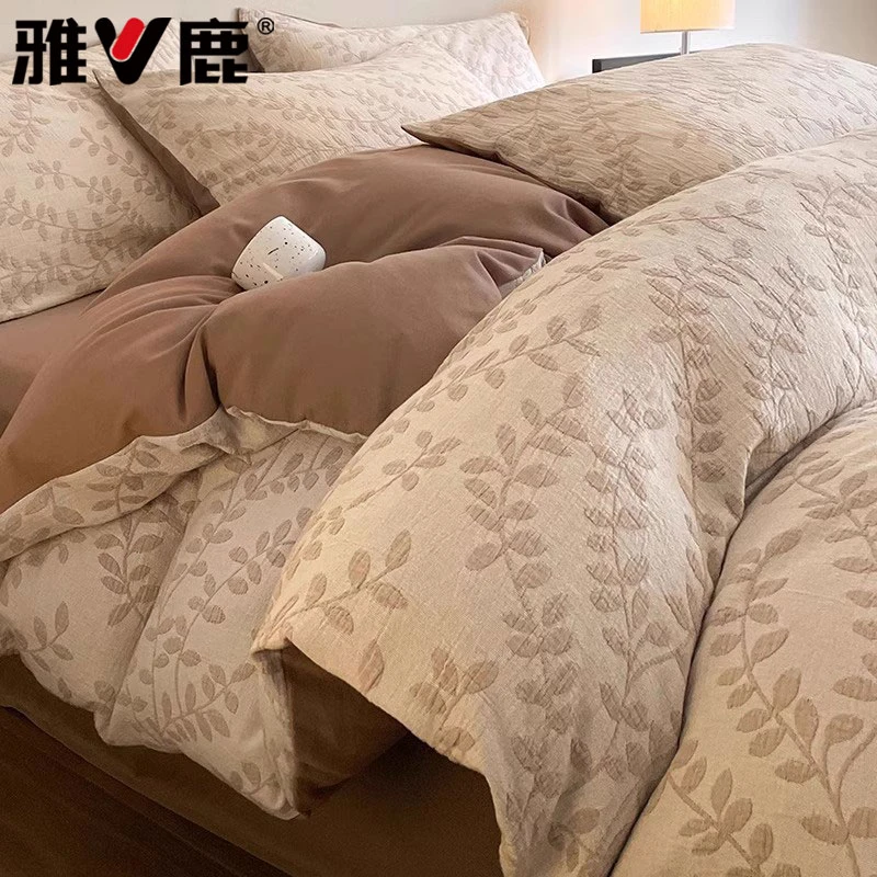 A类纯棉三层纱床上四件套100全棉加厚磨毛秋冬床品被套床单三件套