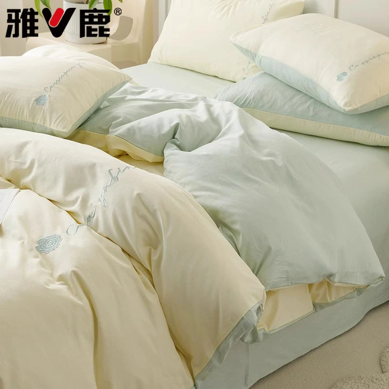 纯棉被套单件100全棉被罩纯色学生宿舍单双人床150x200x230cm被单