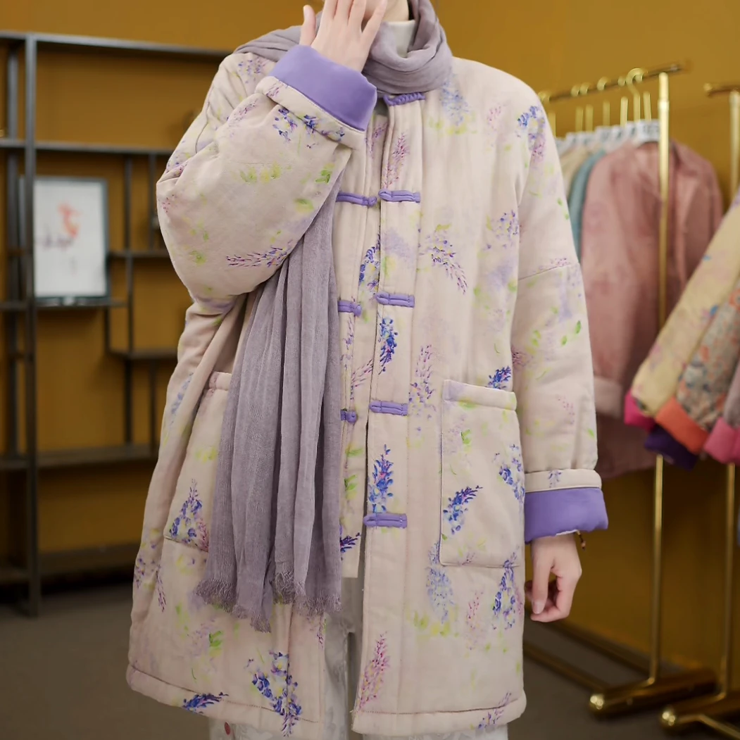 【薰衣草】国风棉衣冬季外套加绒新款洋气冬装棉袄加厚棉服