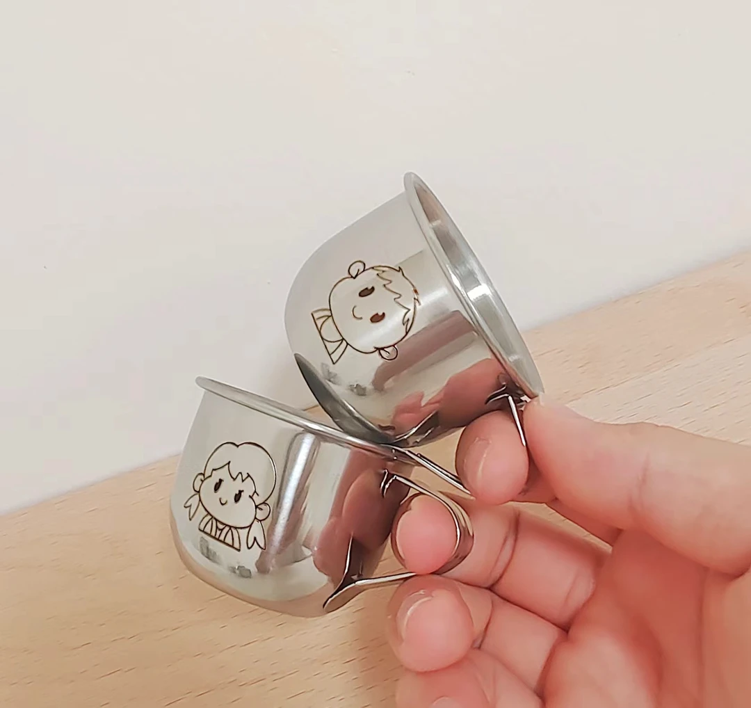 304宝宝水杯食品级牛奶杯不锈钢宽口茶杯便携轻巧敞口防摔学饮杯