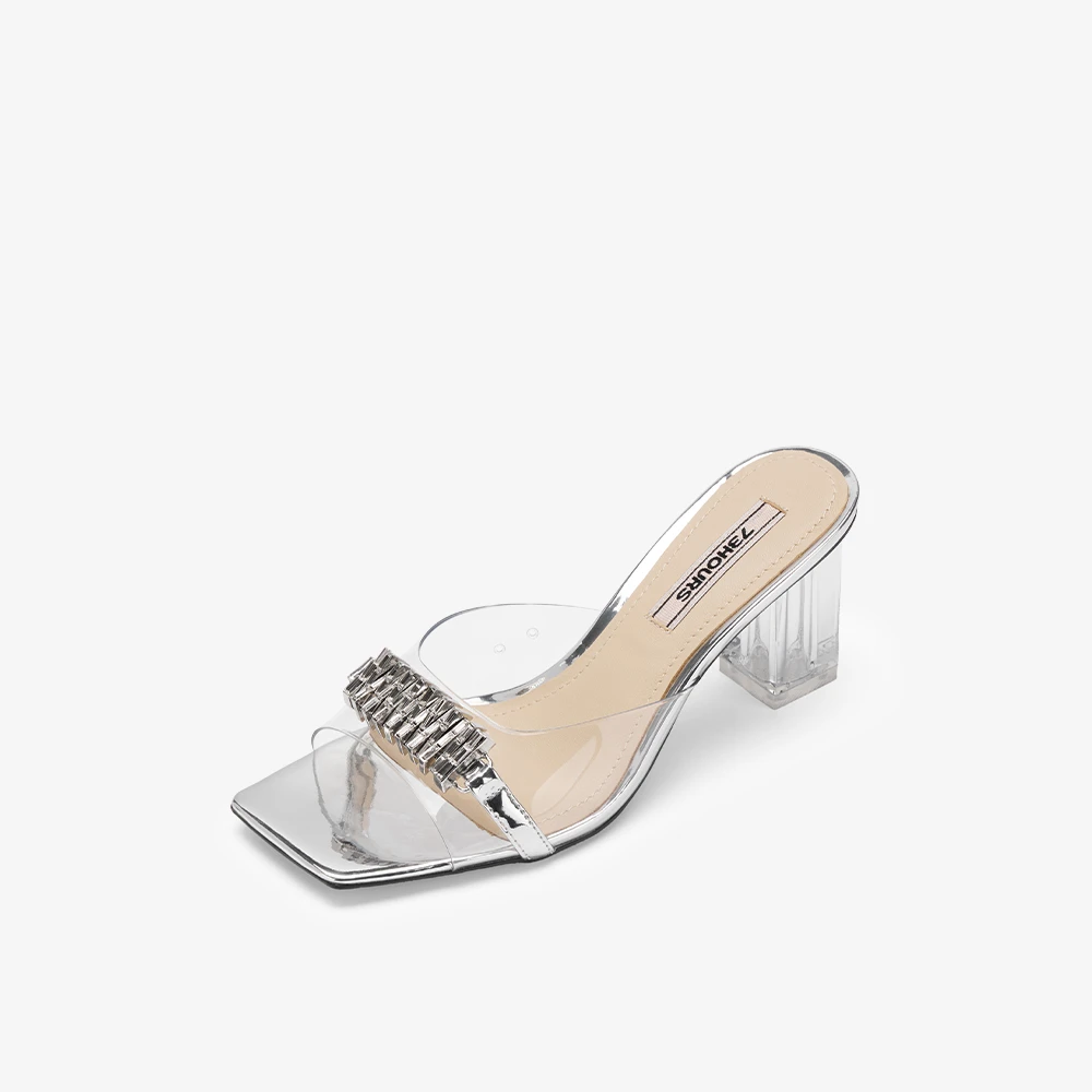 【达人】73hours女鞋多巴胺夏日新款精致仙女风高跟拖鞋女夏外穿