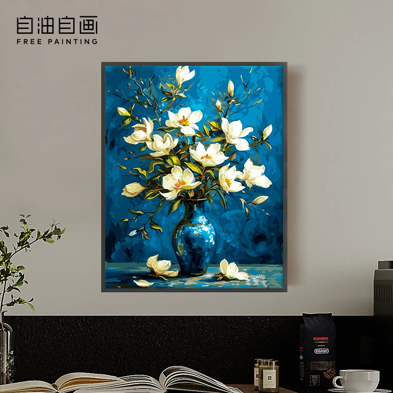 数字油画填色手工油画品质高级感成人油画数字油彩画手绘花卉壁画