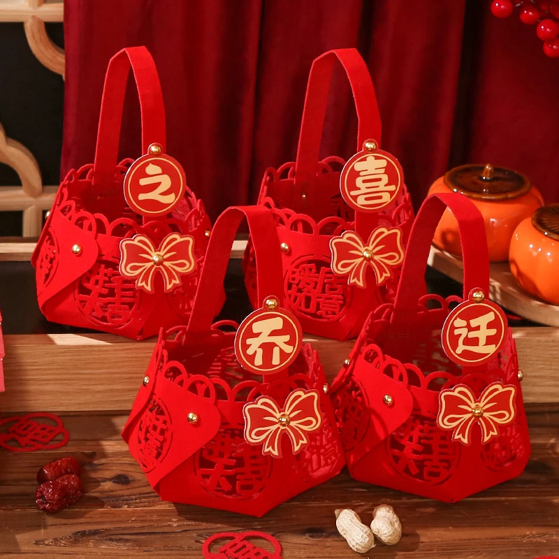 乔迁之喜手提篮装饰新居礼物搬新家入伙客厅仪式布置用品摆件F163