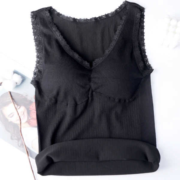 333背心保暖内衣秋冬季带胸垫修身美体打底背心内搭s