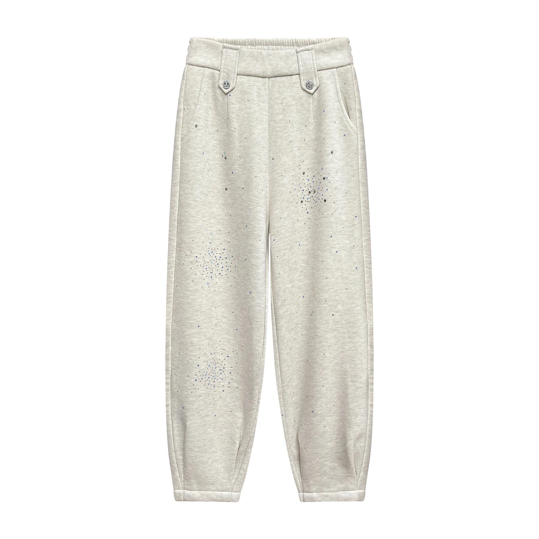 Robert Girme【温柔岛屿】时尚烫钻气质减龄显瘦百搭裤子#2456