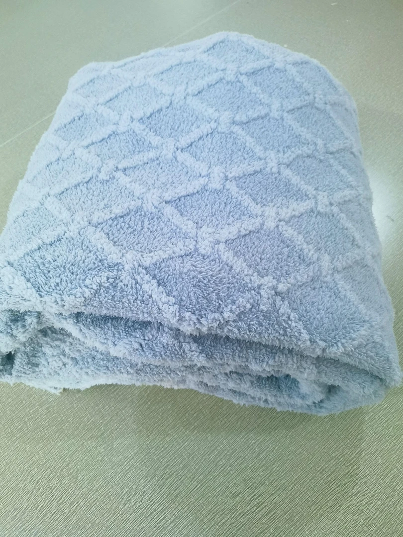 蓝色菱形塔芙蓉毯子  加绒加厚牛奶绒床单多功能盖毯